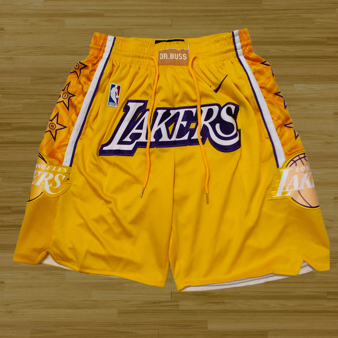 Lakers - Retro Shorts - Yellow Stars