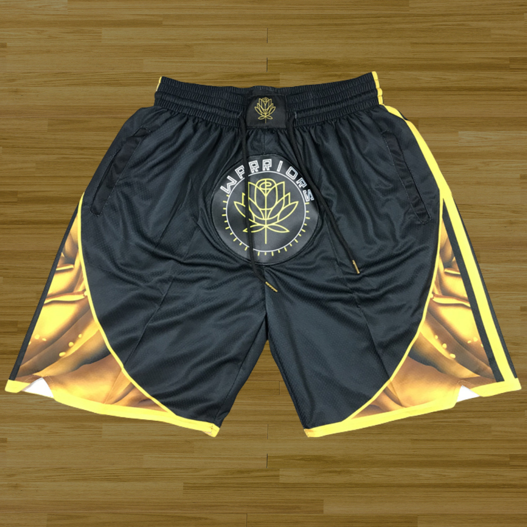 Warriors - Retro Shorts - Black & Gold