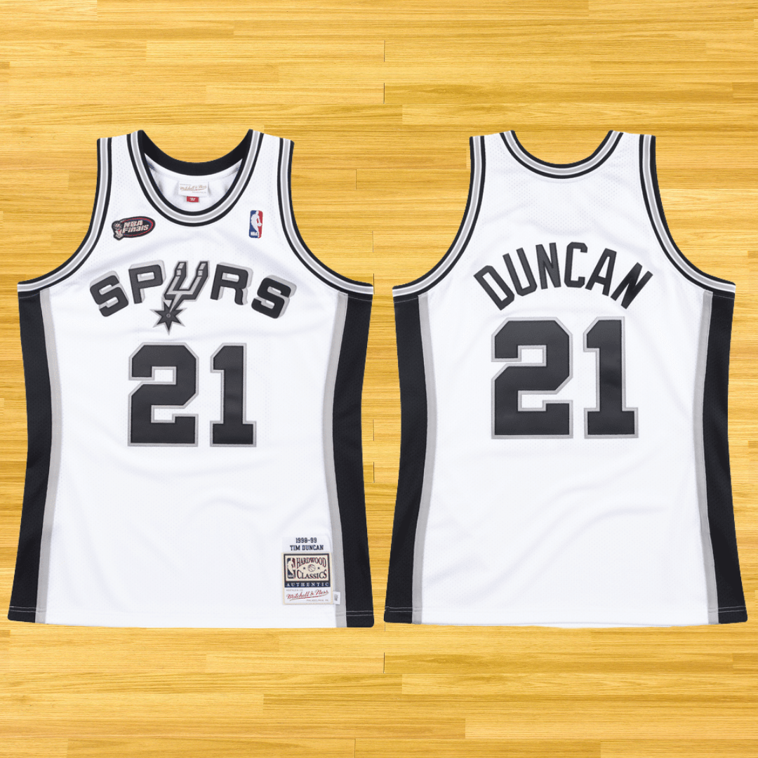 Spurs - Tim Duncan - Retro Jersey - White