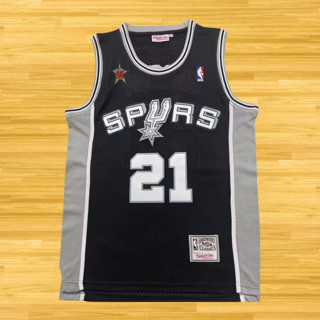 Spurs - Tim Duncan - Retro Jersey - Black