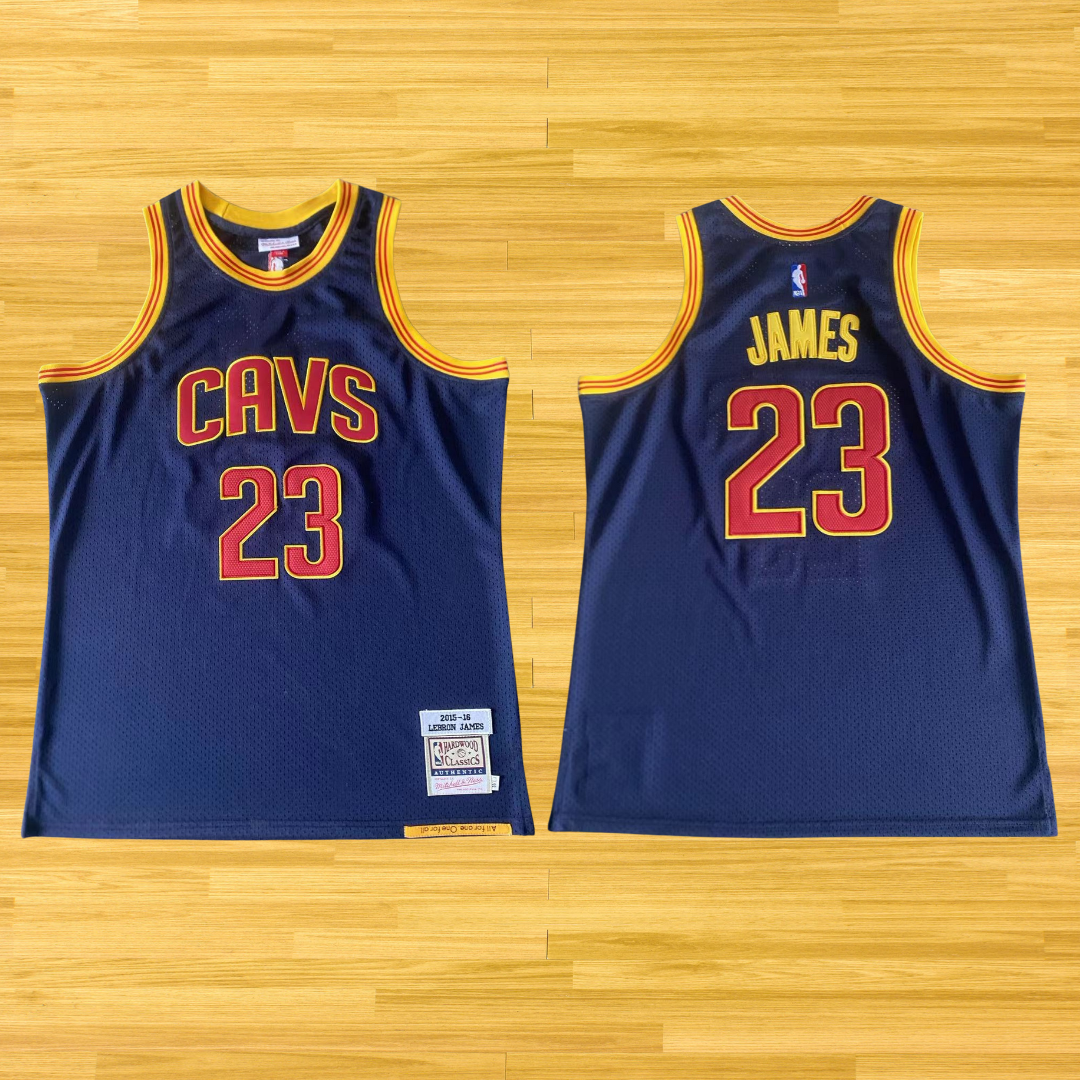 Cavaliers - Lebron James - Retro Jersey - Navy Blue/Red