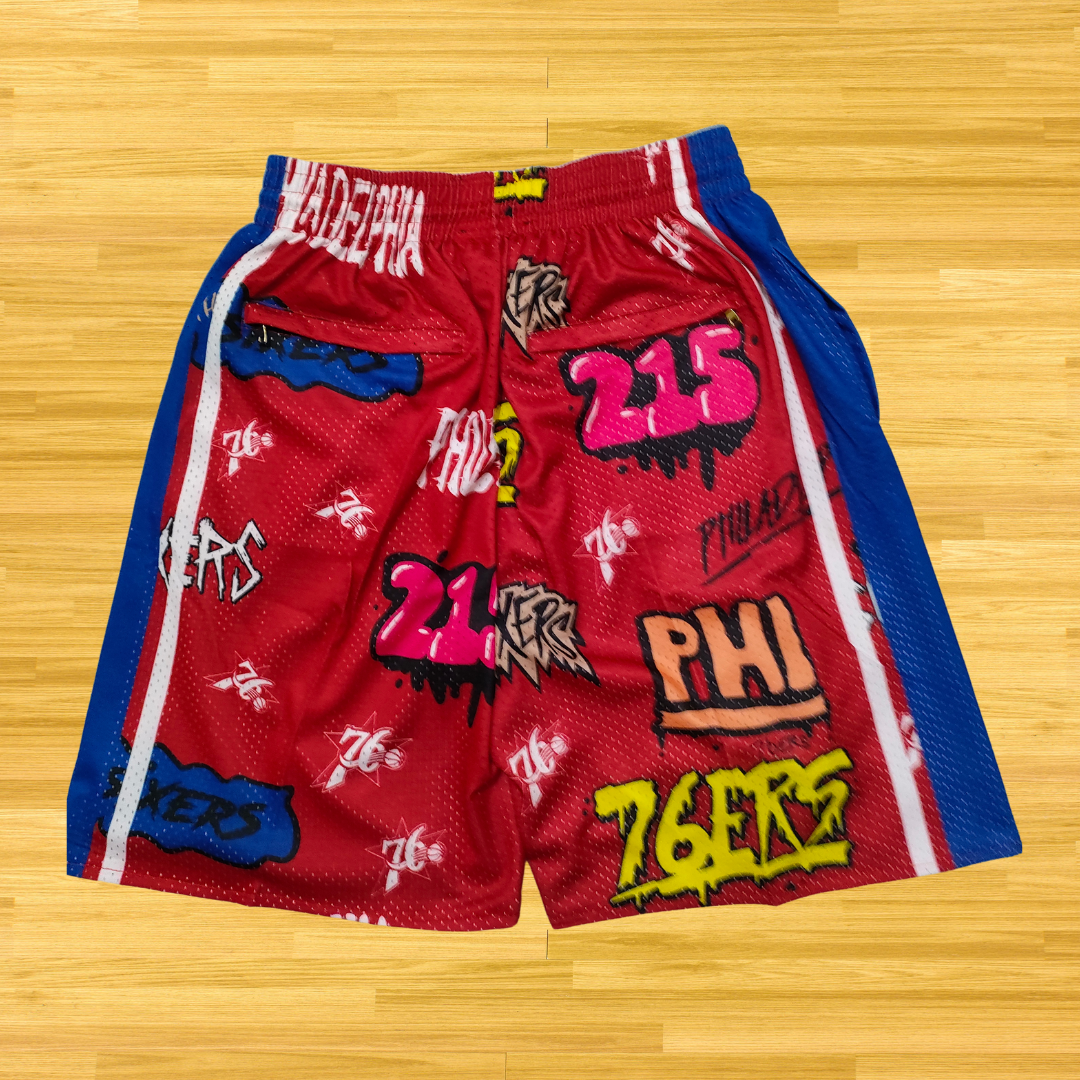 76ers - Retro Shorts - Red